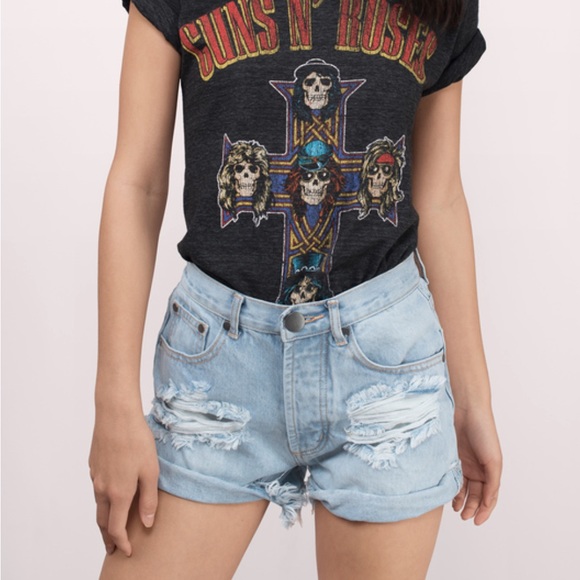Tobi Pants - Tobi • High-Waisted Ripped Denim Shorts